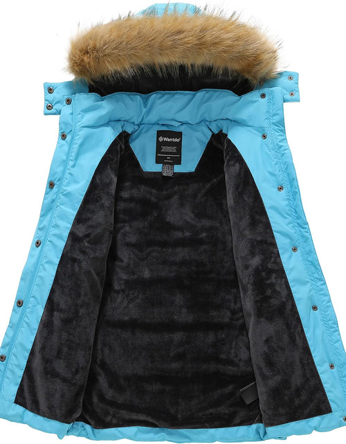 Load image into Gallery viewer, Girl'S Winter Jacket Long Puffer Coat Fleece Outerwear Jacket with Hood Water Resistant
