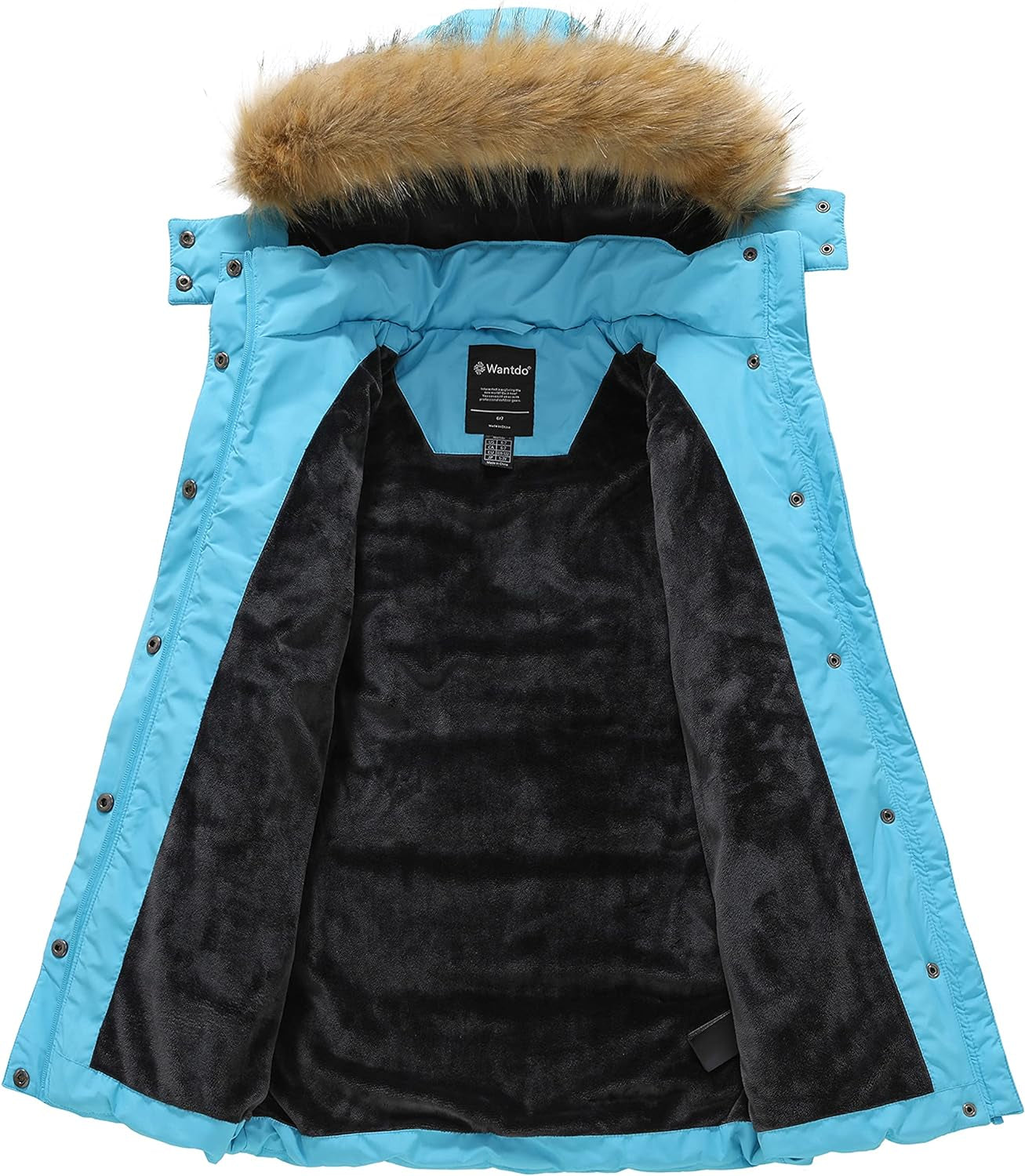 Girl'S Winter Jacket Long Puffer Coat Fleece Outerwear Jacket with Hood Water Resistant