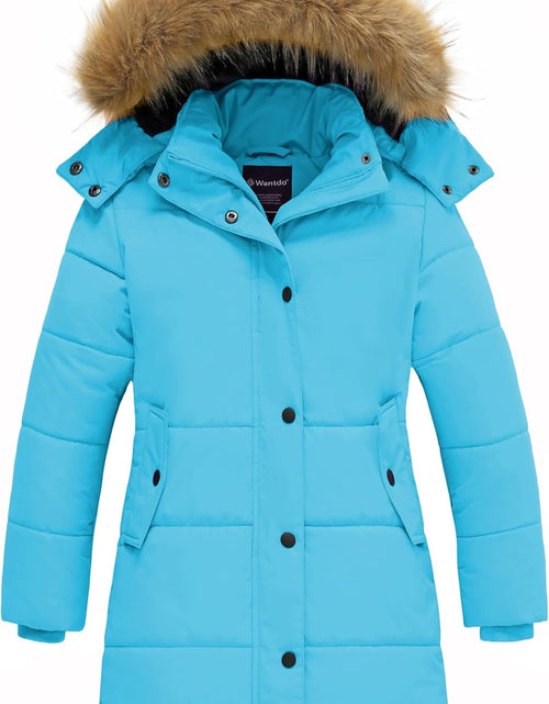 Load image into Gallery viewer, Girl'S Winter Jacket Long Puffer Coat Fleece Outerwear Jacket with Hood Water Resistant
