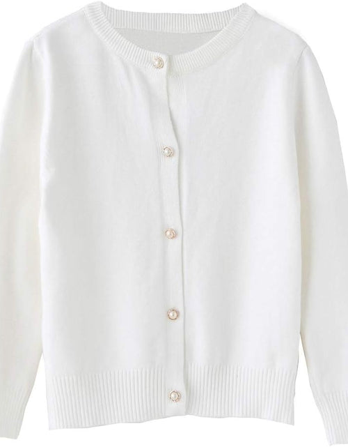 Load image into Gallery viewer, Girls Cardigan Sweater School Uniforms Button Long Sleeve Knit Tops
