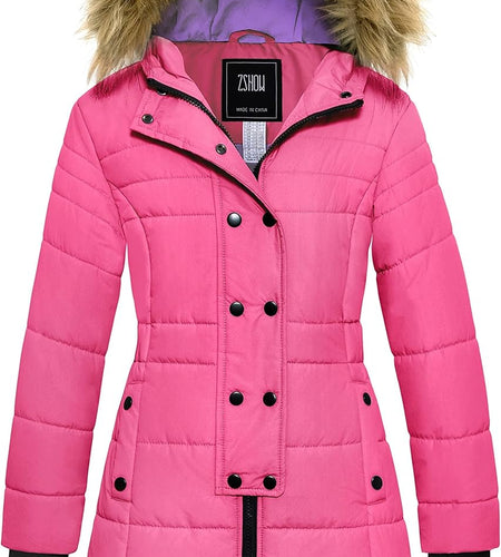 Girls' Long Winter Coat Parka Water Resistant Warm Puffer Jacket