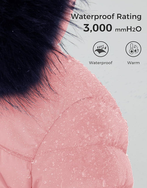 Load image into Gallery viewer, Girls' Water Resistant Puffer Jacket Soft Fleece Lined Padded Hooded Winter Coat
