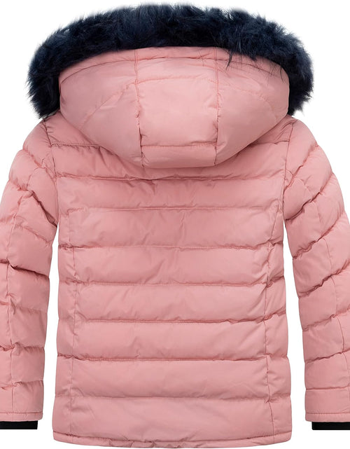 Load image into Gallery viewer, Girls' Water Resistant Puffer Jacket Soft Fleece Lined Padded Hooded Winter Coat
