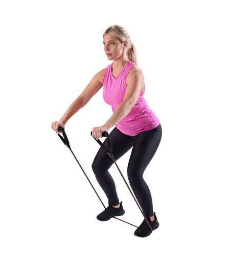 Resistance Tube Exercise Band, Medium Resistance, Purple
