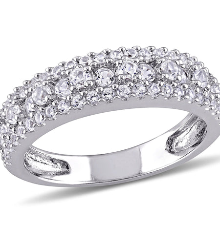 Women'S Created Sapphire Sterling Silver Ring