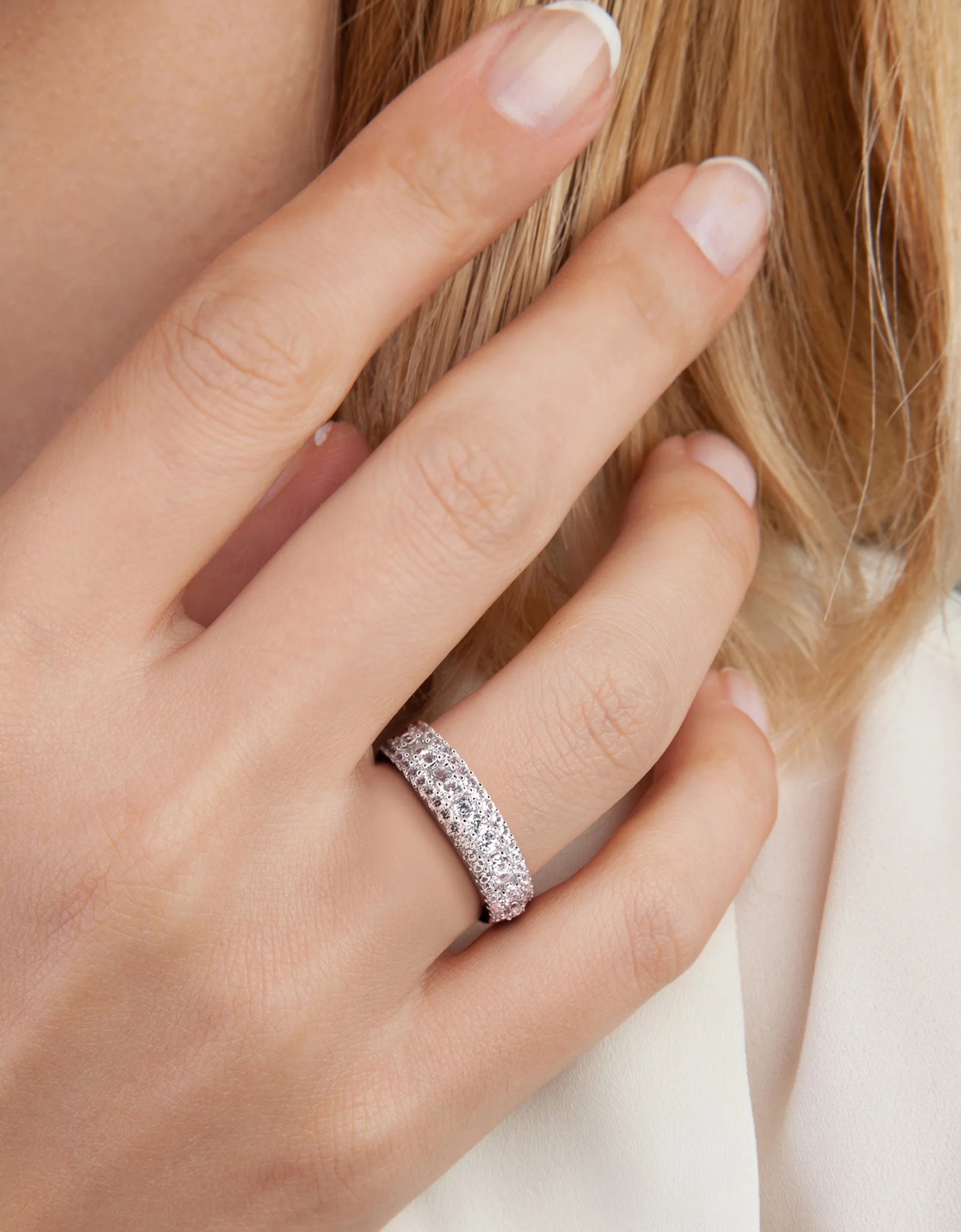 Women'S Created Sapphire Sterling Silver Ring