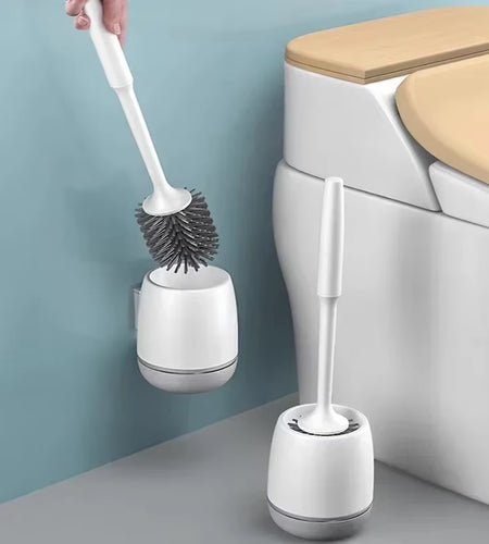 TPR Silicone Head Toilet Brush Wall Mounted Cleaning Brush Long Handle Toilet Brush Bathroom Accessories Sets Tools