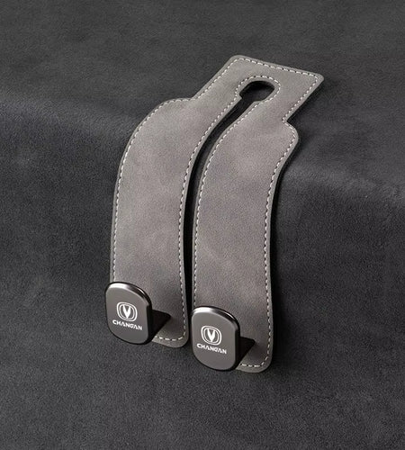 Luxury Suede Double Hook Organizer – Premium Rear Seat Backrest Hook for Changan CS Series & Eado