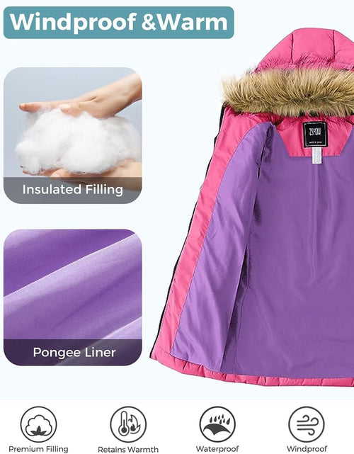 Load image into Gallery viewer, Girls' Long Winter Coat Parka Water Resistant Warm Puffer Jacket
