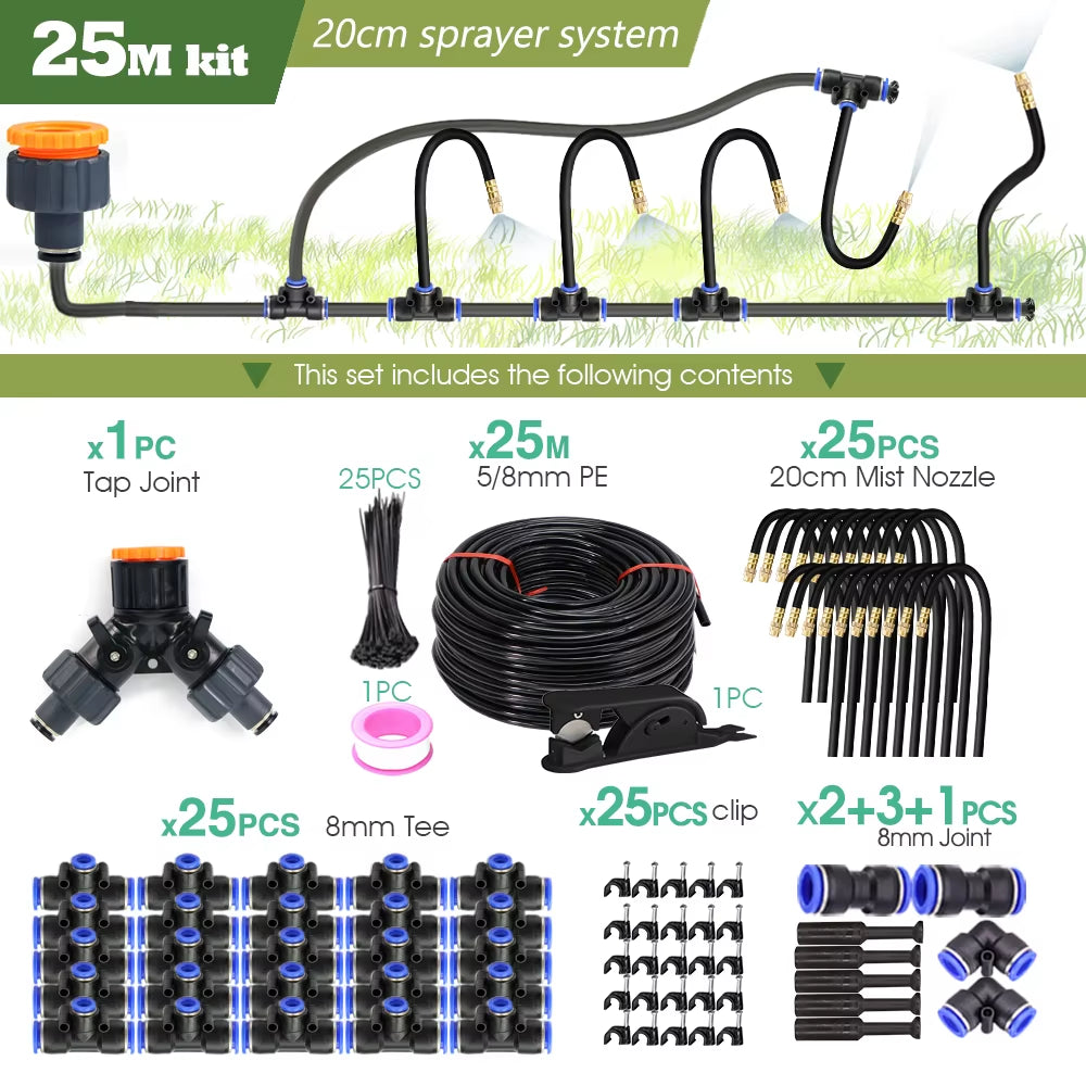 DIY 30M-5M Universal Sprayer Kit – Patio Misting & Cooling System for Garden Irrigation